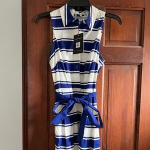 Molly blue and white striped dress